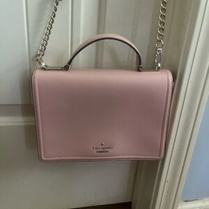 Kate spade Blush Pink Leather Top-Handle Satchel with Chain Strap